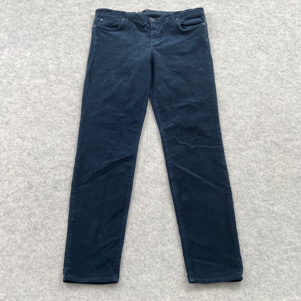 KUT From The Kloth Pants Womens 14 (35x29) Blue Corduroy Diana Skinny Stretch
